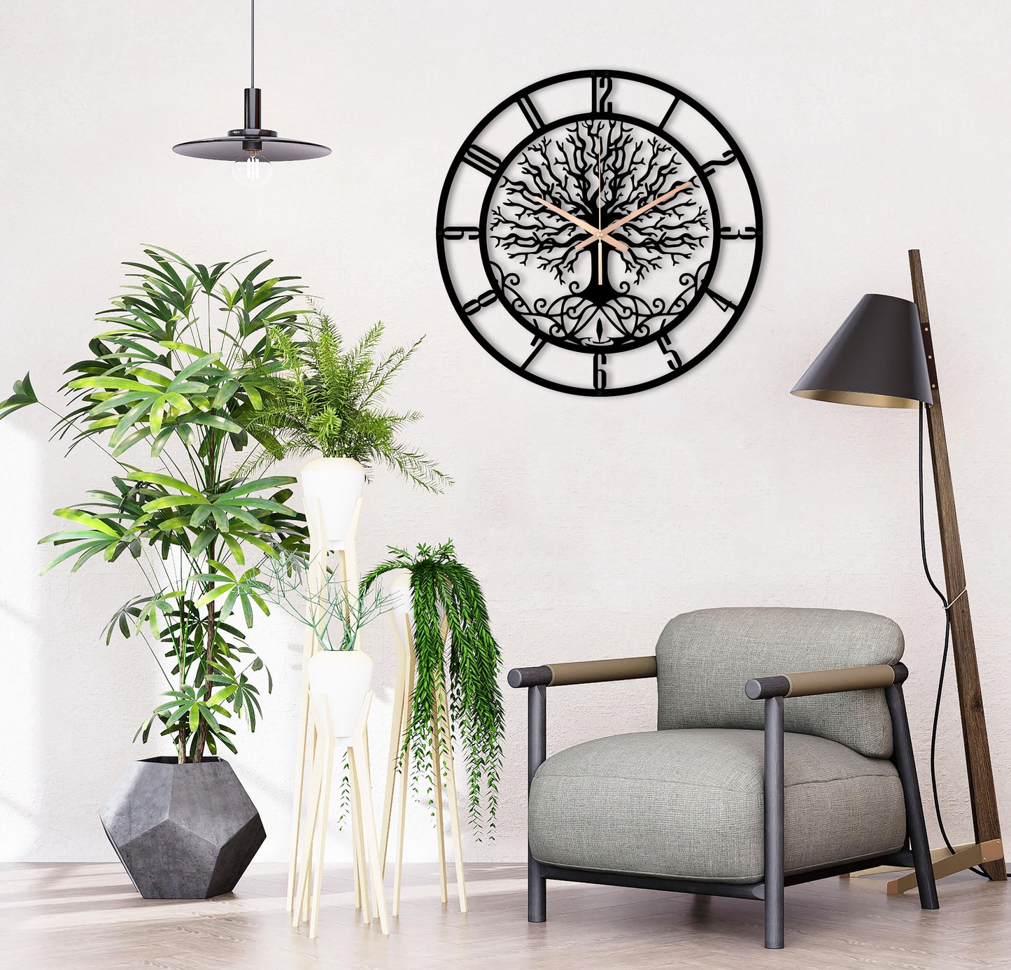 Tree Of Life Wood Wall Clock, Oversized Wall Clock