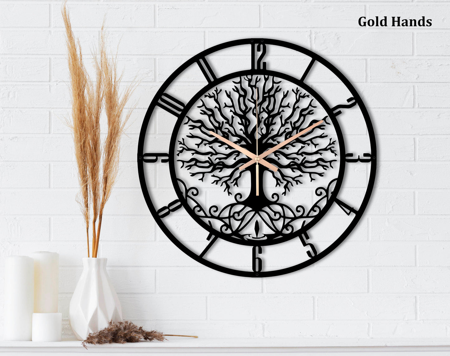 Tree Of Life Wood Wall Clock, Oversized Wall Clock