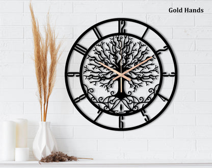 Tree Of Life Wood Wall Clock, Oversized Wall Clock