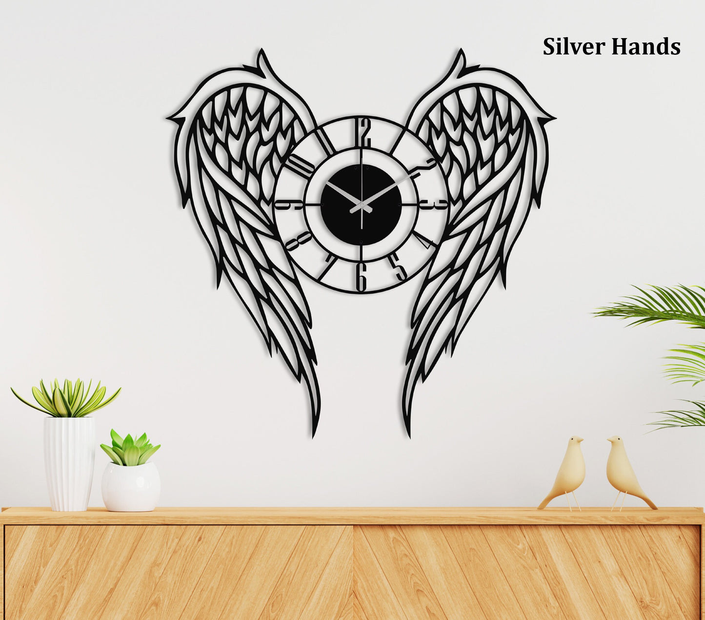 Angel wings Wall Clock For Girls Room Decors