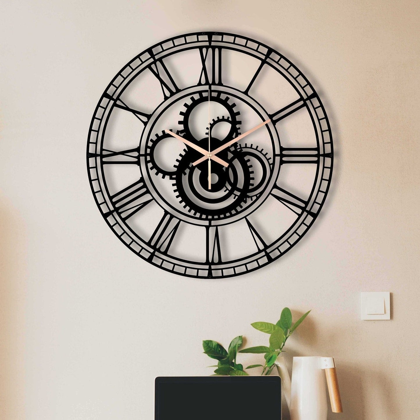 Gear Wall Clock wooden for Office decor