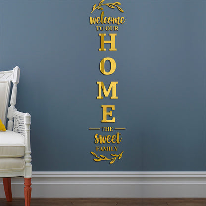 Welcome Home Family Acrylic Mirror Sticker, Home Decor Mirror Wall Sticker Living Room Decoration