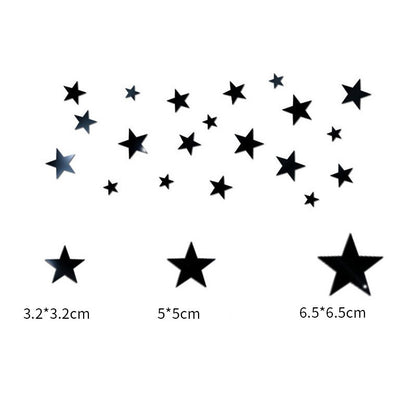 Stars Acrylic Mirror Wall Sticker Gold Silver Self-Adhesive Wall Decoration Decals Home Decor for Kids Room