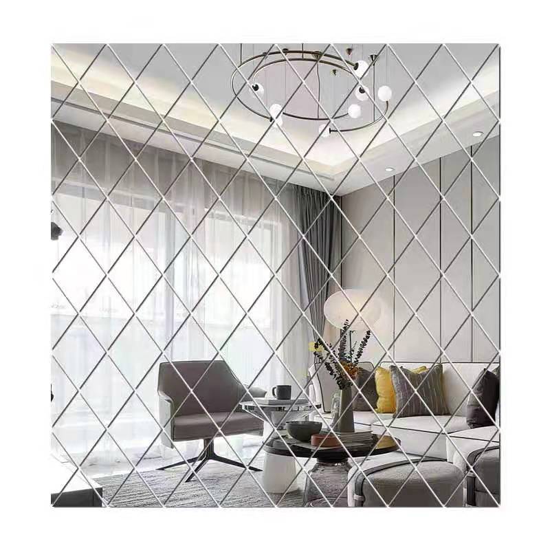 Diamonds Triangles Mirror Wall Decals | DIY 3D Acrylic Stickers for Modern Home Decor - 17/32/58 Pieces