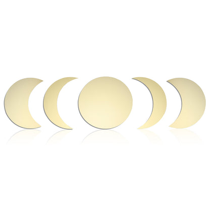 Moon Phase Acrylic Mirror Wall Sticker Gold Silver Self-Adhesive Wall Decoration Decals Home Decor for Living Room