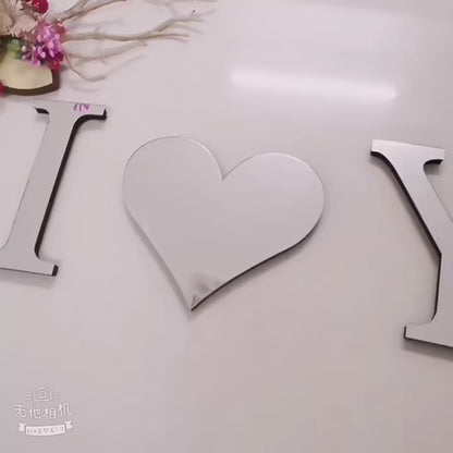 Custom 3D Acrylic Mirror Silver & Gold English Letters DIY Wall Sticker Decoration Art Bedroom Festival Party Creative Home Decoration